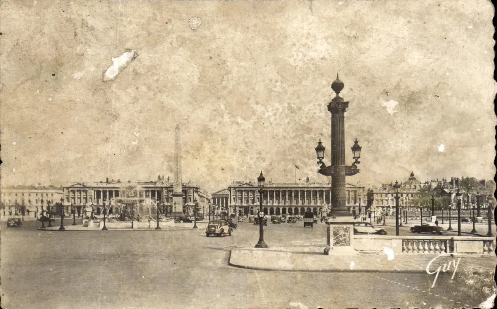 Place de la Concorde — vue avec colonne de la Concorde et obélisque — éditeur Guy, n° 4.037 - Vorderseite