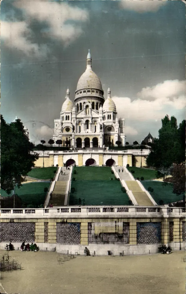 Das Heilige Herz von Montmartre — Panoramablick — unbekannter Verlag, Seriennummer nicht sichtbar - Vorderseite