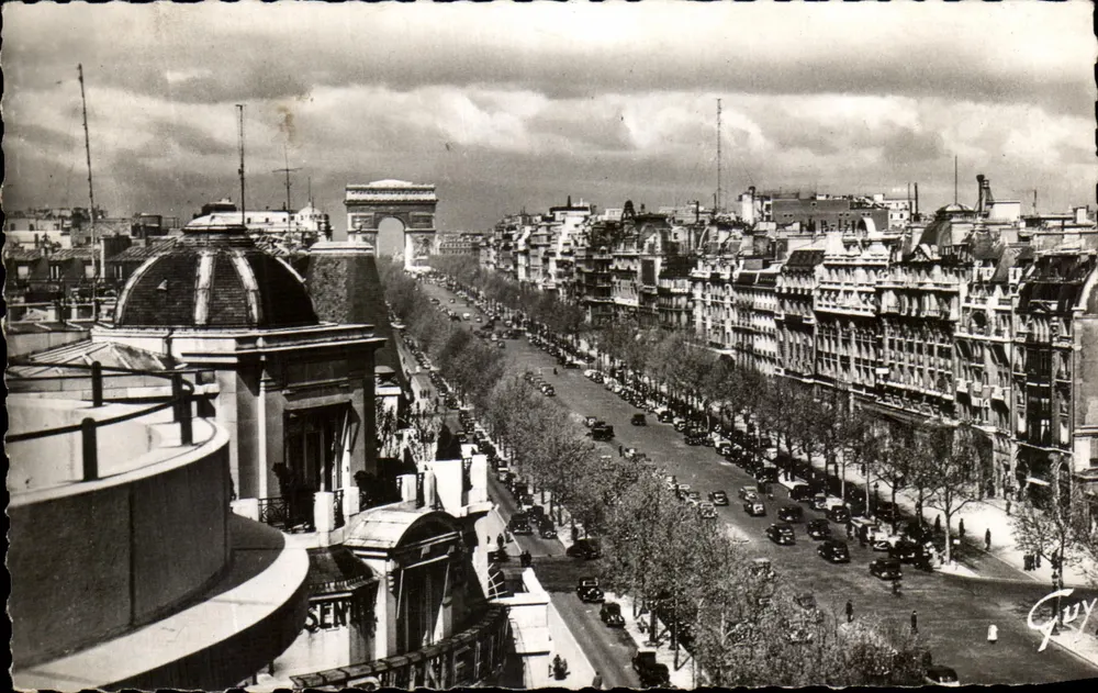 Paris — Avenue des Champs-Élysées — Blick von einem Dach — Verlag A. Lecomte, n°308 - Vorderseite