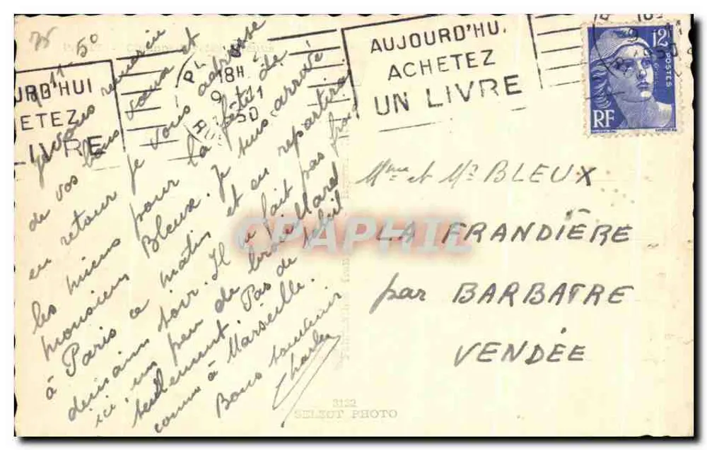 Paris - Avenida dos Campos-Élisée — vista com carros e estátuas — editor Gany - Verso