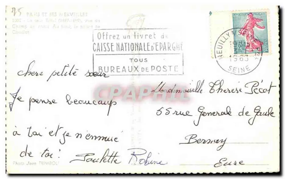 La Tour Eiffel — vue du Champ de Mars — éditeur Guy - Verso