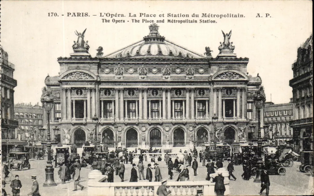 PARIS - Das Opernhaus. Die Place und die Metro-Station. A.P. - Vorderseite