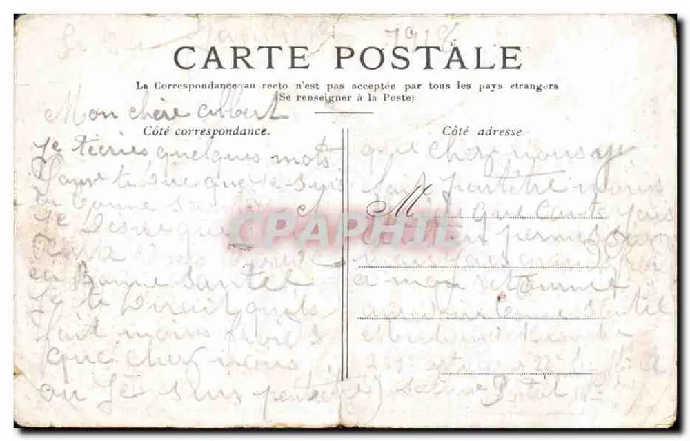 PARIS — L'Opéra. — Vue de l'édifice avec voitures à cheval — éditeur : PARIS — L'Opéra. - Verso