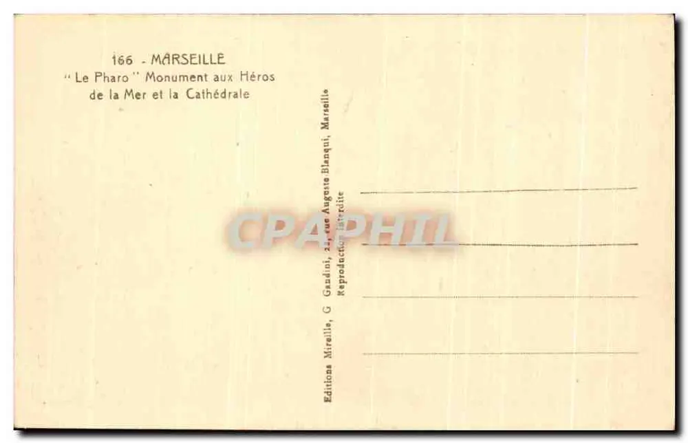 Marseille — Der Pharo und die Kathedrale — Mireille - Rückseite