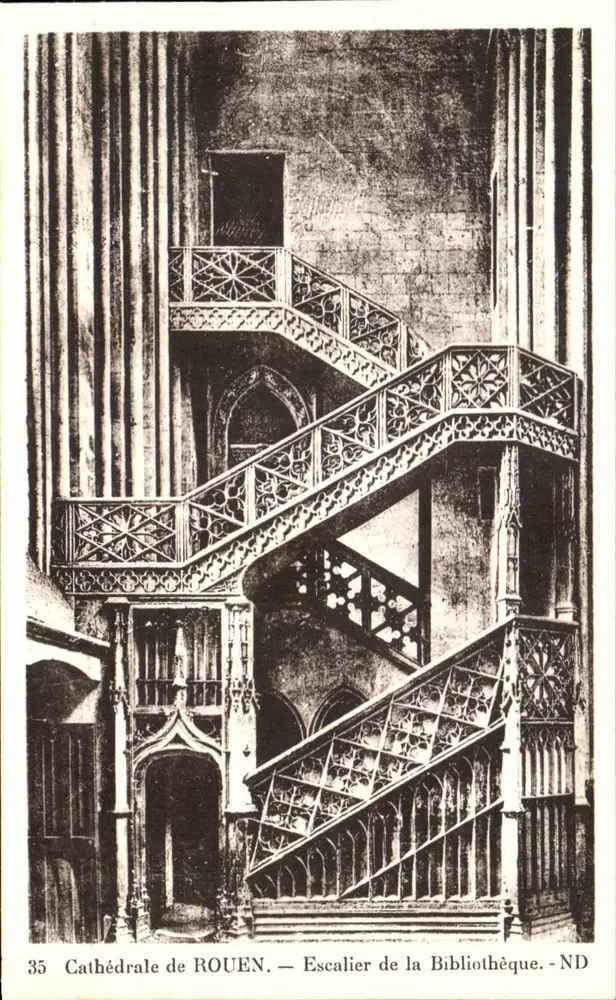 Kathedrale von ROUEN — Treppen der Bibliothek — ND - Vorderseite