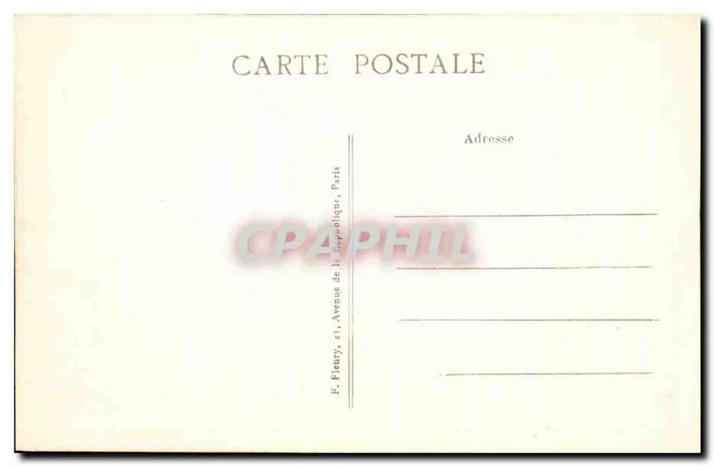 Paris — Die Basilika des Heiligen Herzens und der St-Pierre-Platz — F. Fleury, 43, Avenue de la République, Paris - Rückseite