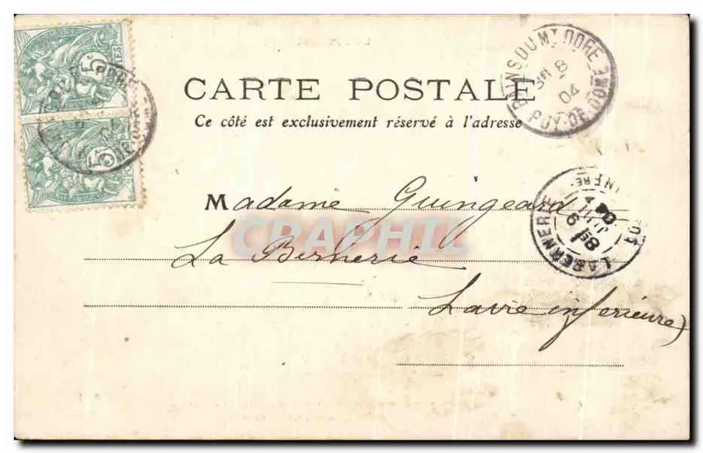 Mont-Dore, das Thermalbad — Galerie der Quelle Madeleine — Verlag L'Auvergne, n°217 - Rückseite