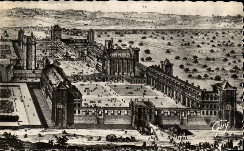 Castelo de Vincennes — vista perspectiva do século XVII — editor Guy, n° 3.137 - Frente