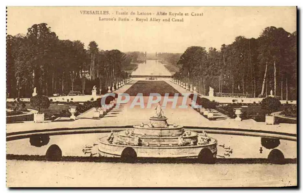 Versailles - Bassin de Latone - Königliche Allee und Kanal - Vorderseite