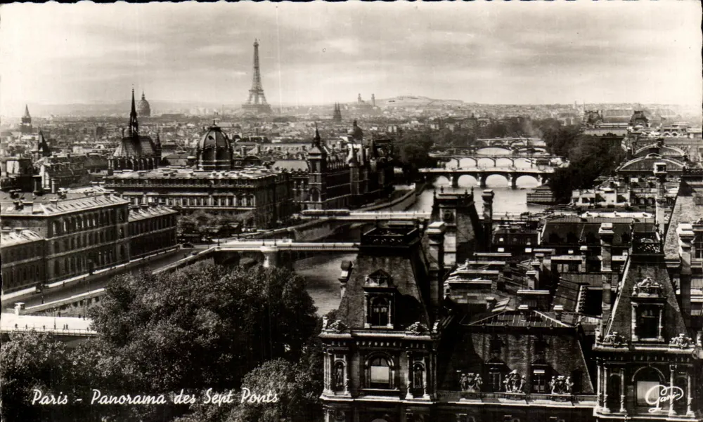 Paris - Panorama dos Sete Pontes — Véritable Photo, n°75 - Frente