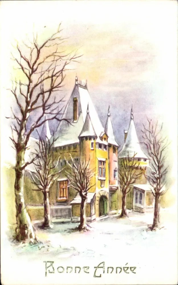 Schneegestüfter Schloss — Frohe Neujahr — Éditions G. PICARD, Paris - Vorderseite