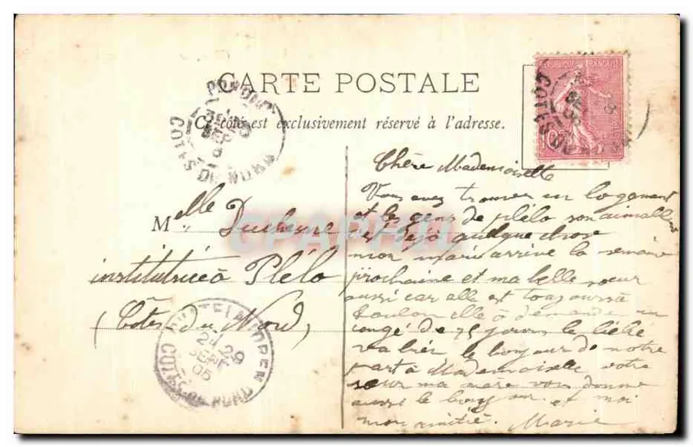 Oran, Place de la République — vista urbana com vias de trêmio — A. P. Gillier, Oran - Verso