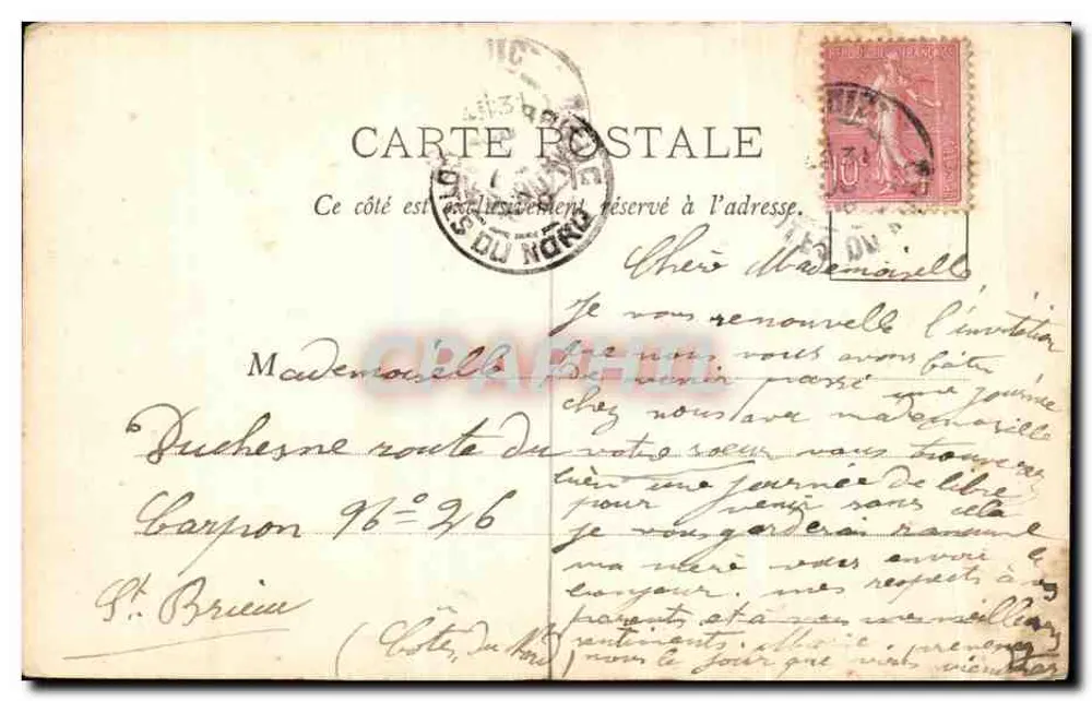Oran, Place d'Armes — bâtiment monumental et monument central — A.-D. ARITON - 0738 - Verso