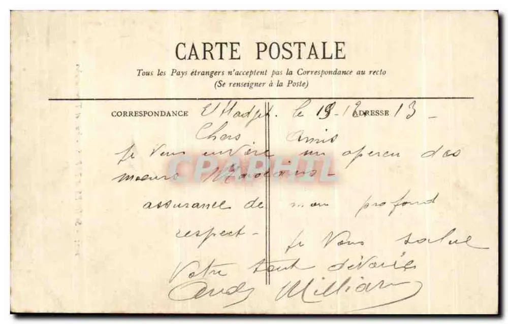Rua e Tipos Árabes — Edição E. S. — n° 2025 - Verso