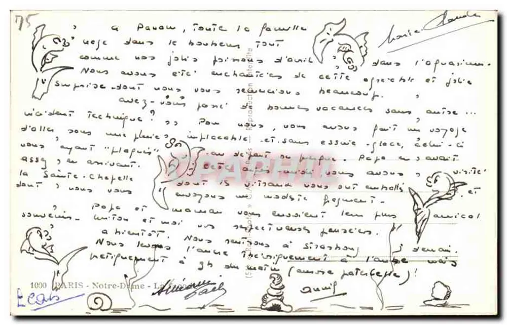 Notre-Dame de Paris — vista da fachada — editor G.P. - Verso