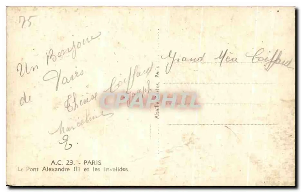 Ponte Alexandre III — Paris — editor A.C. 23 - Verso