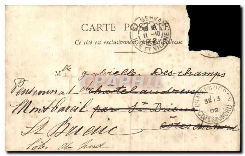 Les Bords de la Rance — Vue d'un chemin bordé d'arbres avec un petit bâtiment — Éditeur G. F. (n° 1122) - Rückseite