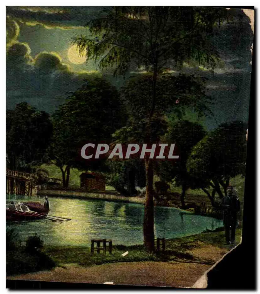 Cena noturna na margem de um lago — editor 'Les cartes postales d'Europe' — n°2 - Frente