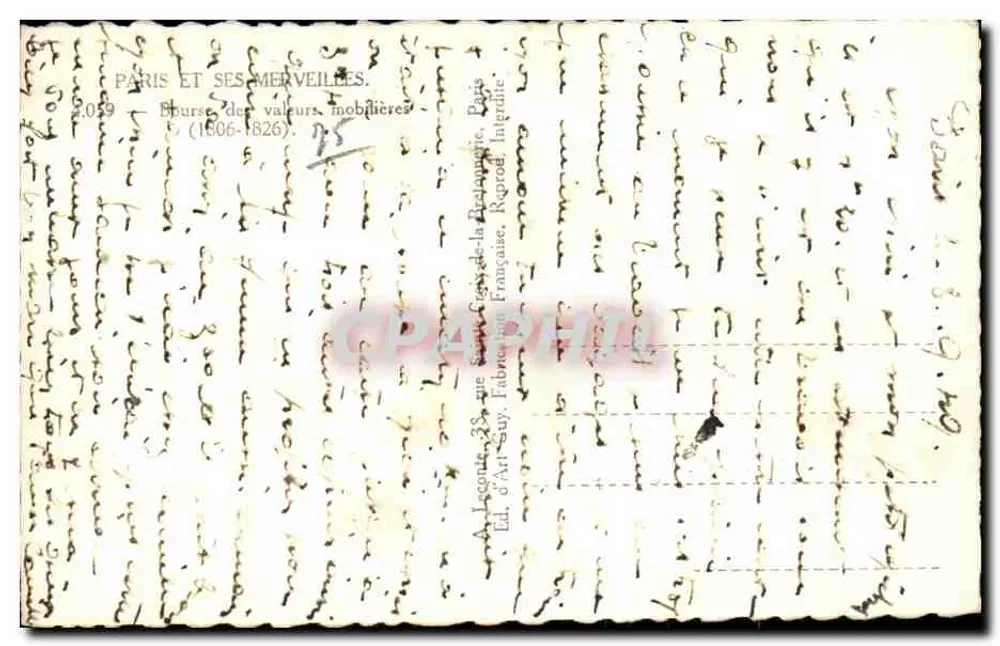 Börse — Paris — Ed. d'Art-Guy, Nr. 2059 - Rückseite