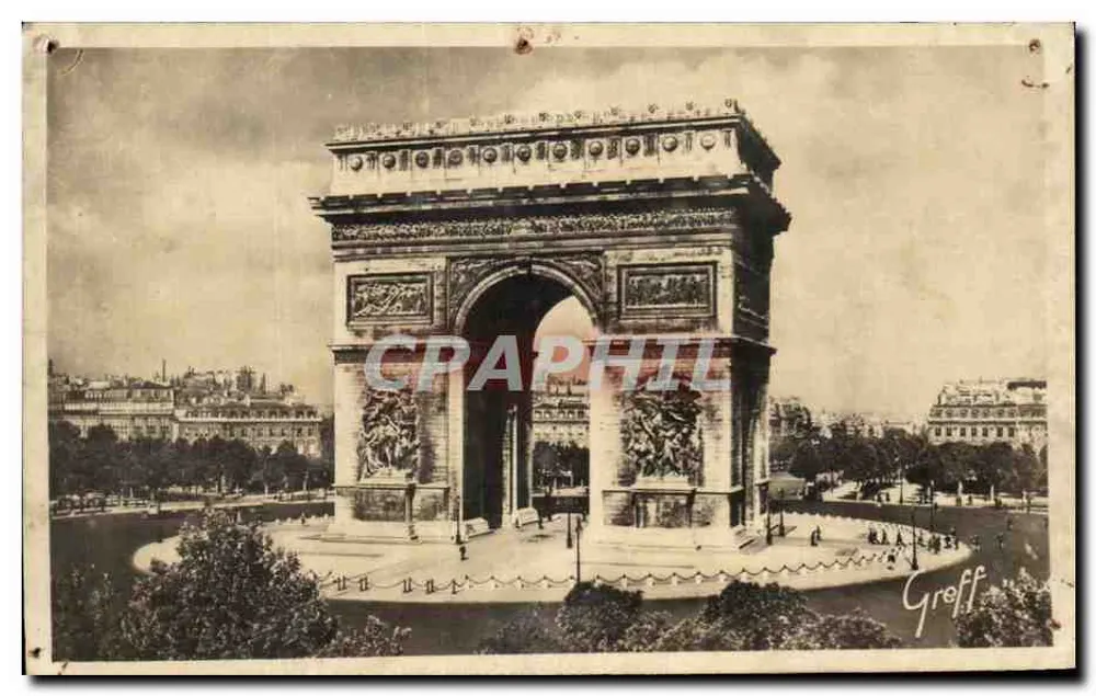 Paris - L'Arc de Triomphe de l'Étoile — vue panoramique — éditeur Greff, Paris - Frente