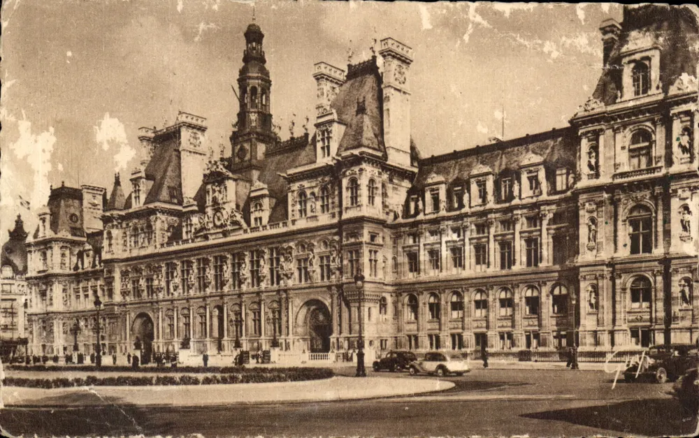 Hôtel de Ville von Paris — Blick auf die Fassade und den Platz — Verlag Paris et ses Merveilles, n° 153 - Vorderseite