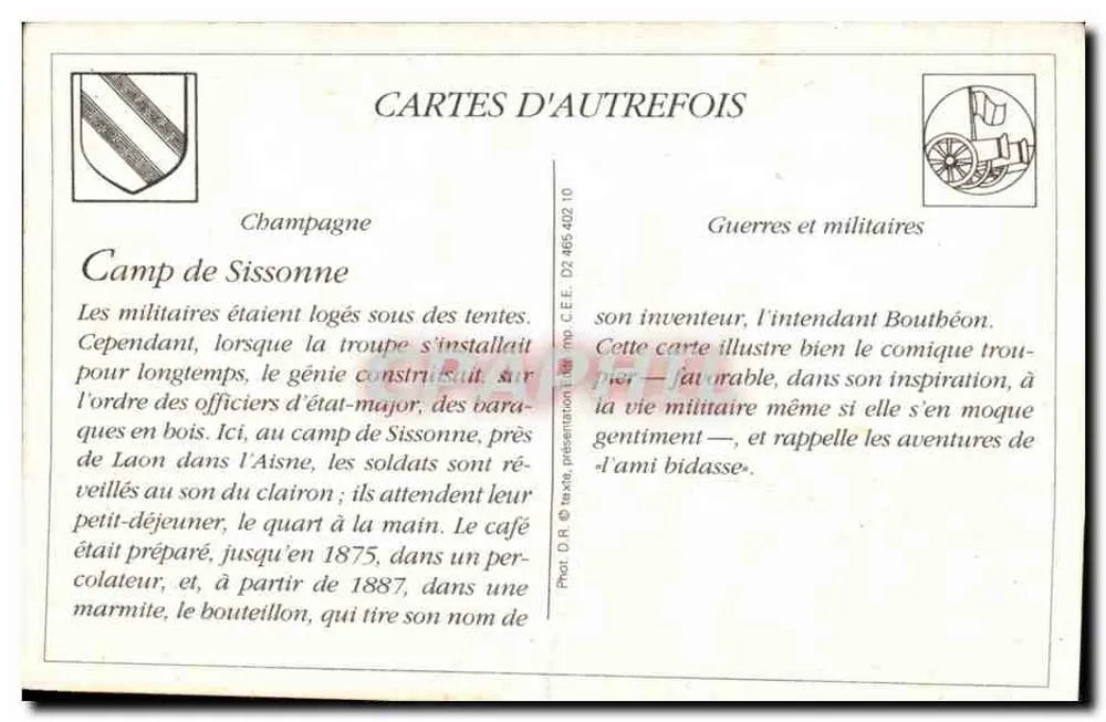 Campo de Sissonne (Aisne) — O Despertar — Edições de l'Aisne - Verso