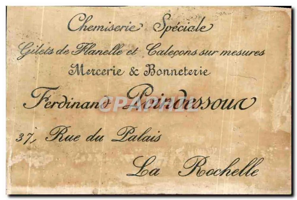 Zwei Mädchen, die Kugeln spielen — Ferdinando Poidessous, Schuhwaren, Strumpfwaren, Chemiserie — 37, Rue du Palais, La Rochelle - Rückseite