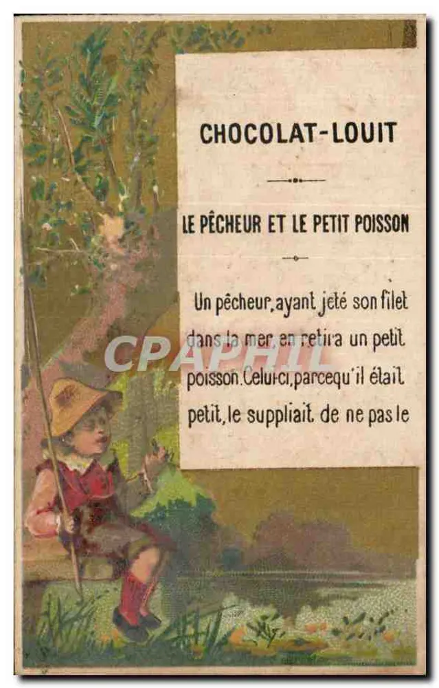 Der Fischer und das kleine Fisch — Chocolat-Louït — Louït Frères & C° Bordeaux - Vorderseite