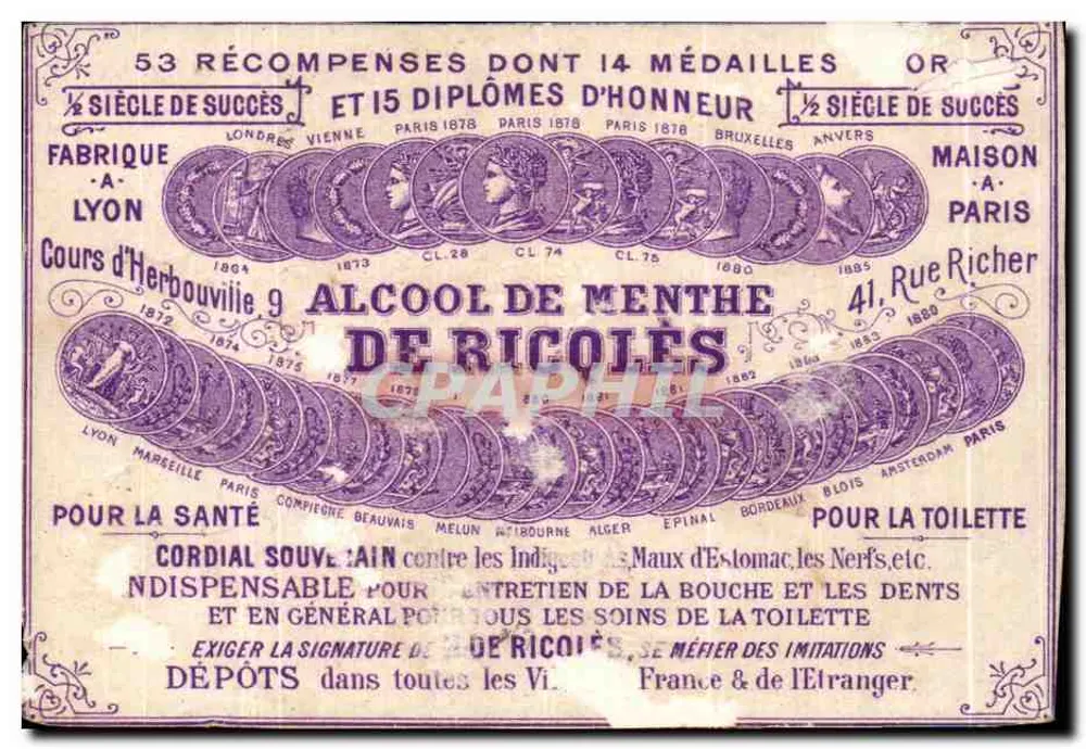 Scène de quai — homme et femme au bord de l'eau — éditeur Ricolès, n° 53 - Verso