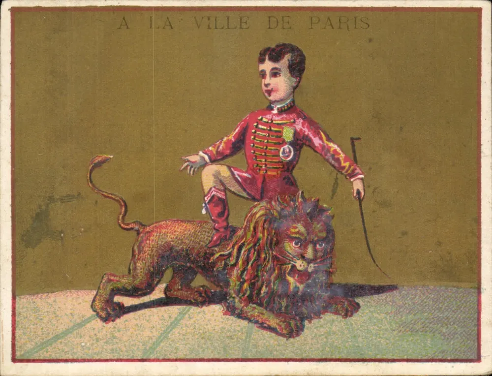 Zirkusartist auf einem Löwen — Paris — Coustard et Duvanel Fils - Vorderseite