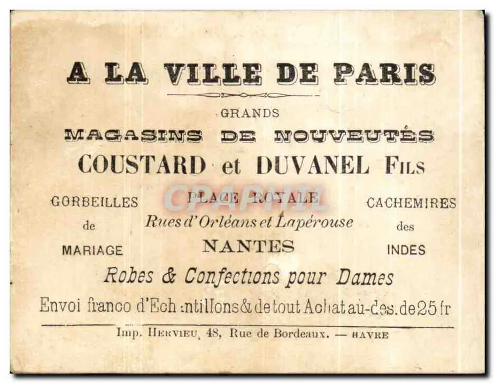 Zirkusartist auf einem Löwen — Paris — Coustard et Duvanel Fils - Rückseite