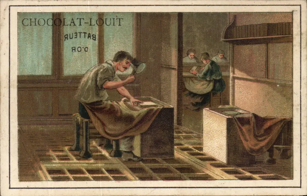 Chocolat-Louït — Batteur d'ouro — Estabelecimento especial para fabricação de chocolates - Frente