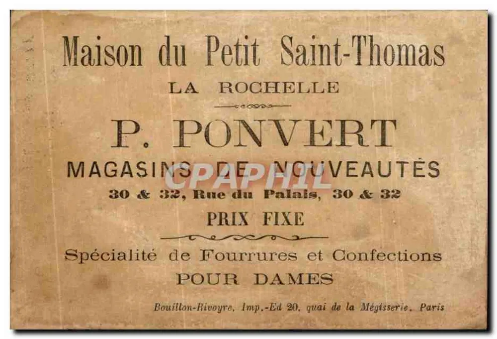 Haus des PETIT SAINT-THOMAS — La Rochelle — P. PONVERT - Rückseite