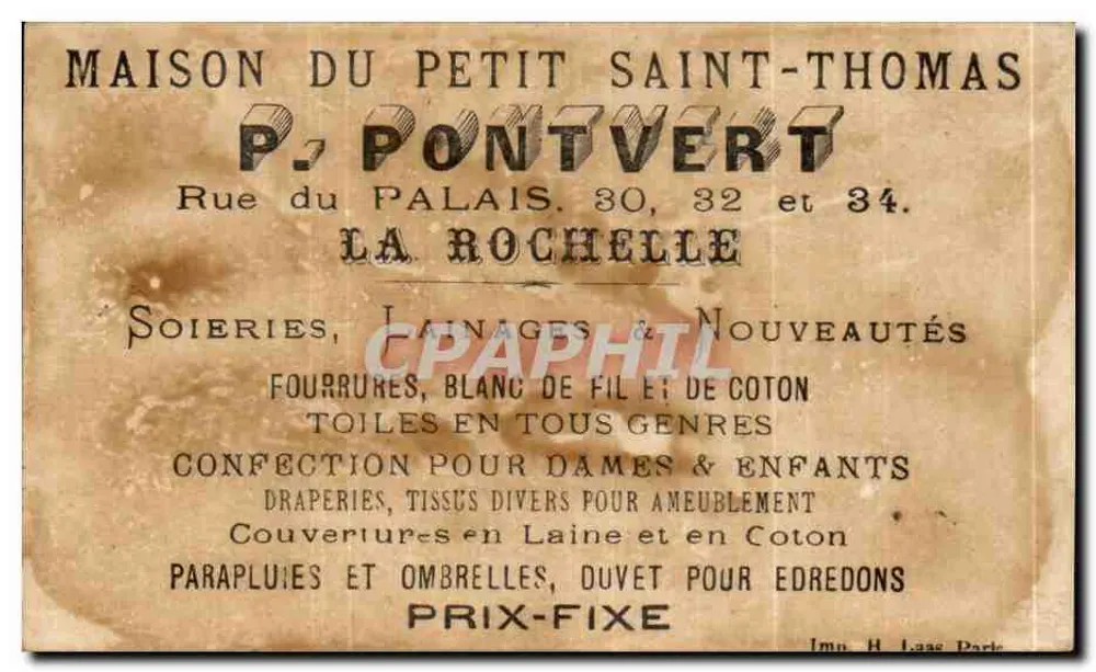 Der Jäger, der seinerseits gejagt wird — H.579 — Maison du Petit Saint-Thomas, La Rochelle - Rückseite