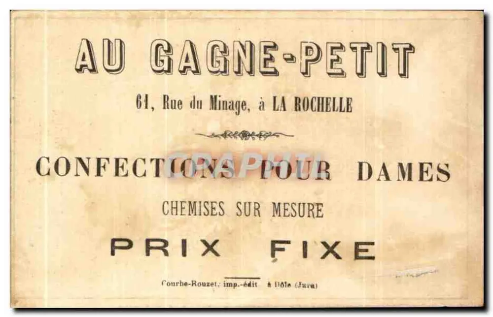 Au Gagne-Petit — 61, Rue du Minage, in La Rochelle — Serie 8 - Rückseite