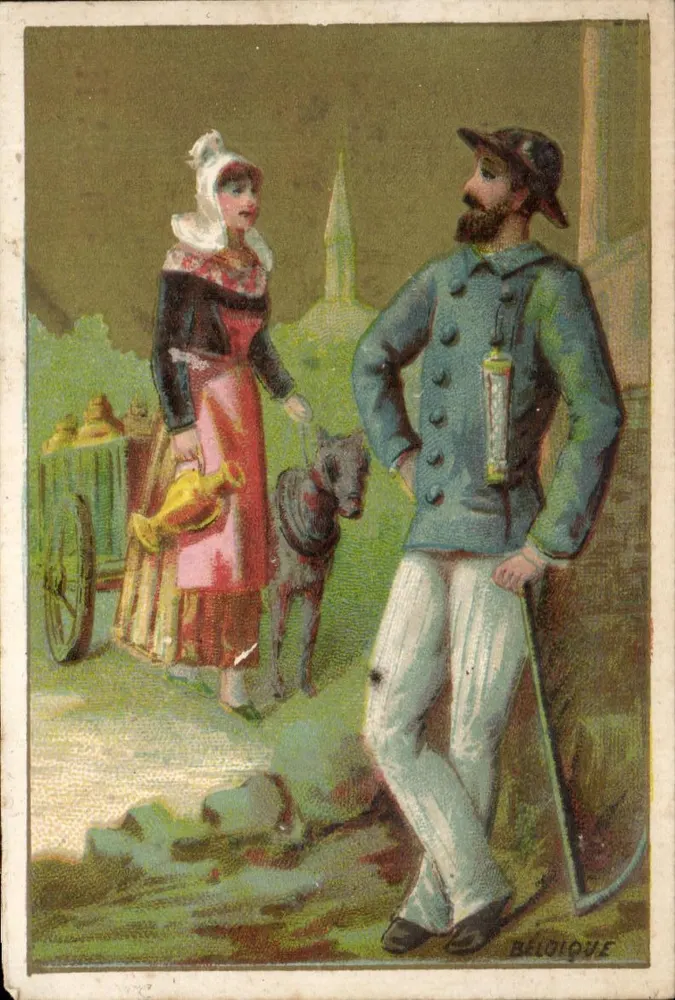 Soldat und Bauernfrau — Belgien — Verlag BELDIOQUE - Vorderseite