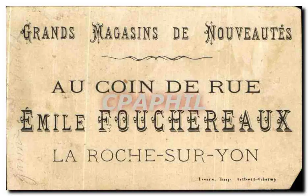 Fischzucht — Émile Fouchereaux, Tours — Seriennummer DFC - Rückseite