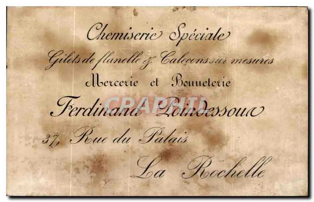 Scène hivernale avec roses — éditeur : Ferdinand Poindessous, La Rochelle - Rückseite
