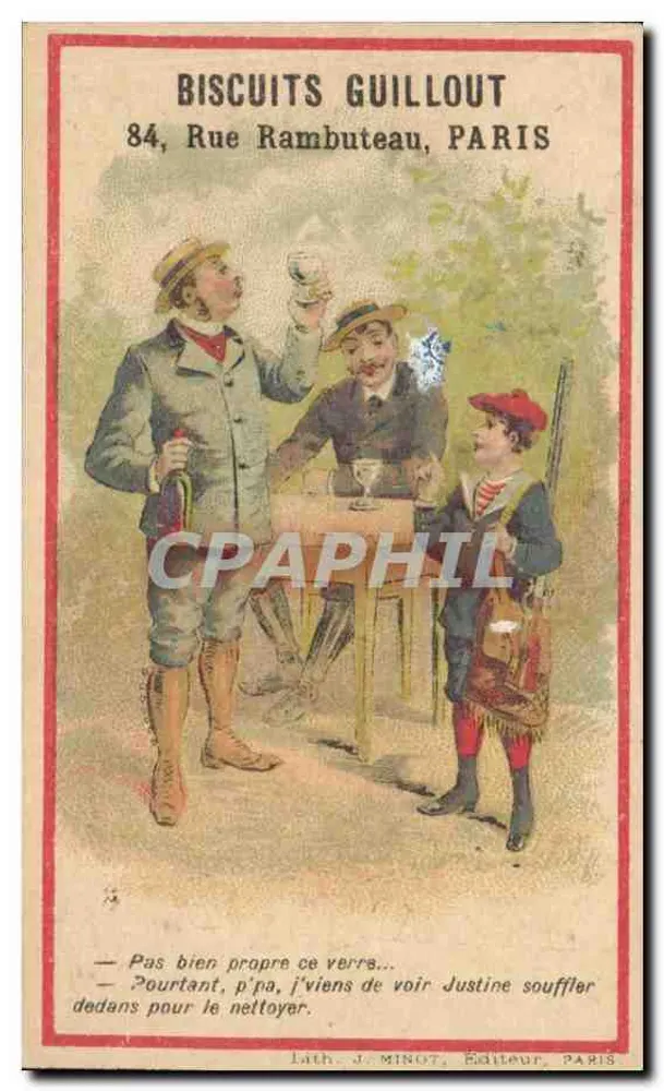 Biscuits Guillout — Werbung für Kekse und Dessert — Lith. J. Minot, Paris - Vorderseite