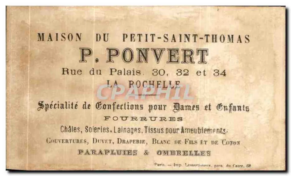 Petit Poucet steigt auf einen Baum und sieht ein Licht — N°2 — Verlag P. Ponvert, La Rochelle - Rückseite