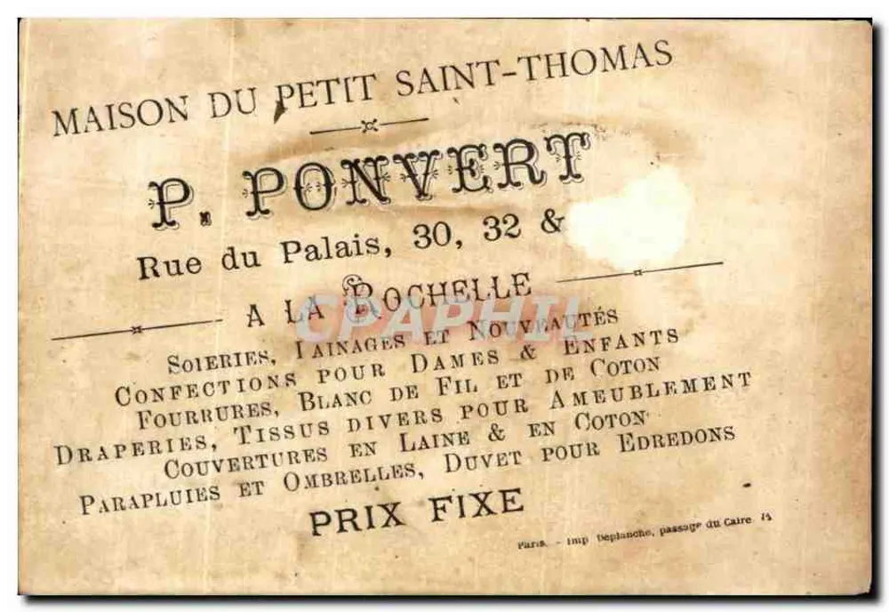 Die beiden Hähne — Dorfszene — P. Ponvert, Paris - Rückseite