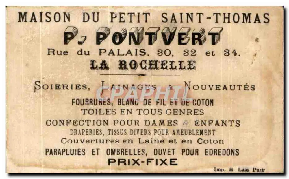 Georgette schiebt Toto, den Behinderten, im Wagen — P. Pontvert, La Rochelle - Rückseite