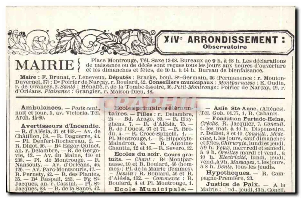 Die alten Schranken von Paris — Die Schranke Montparnasse — Verlag nicht sichtbar - Rückseite
