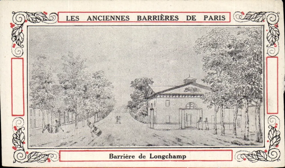 Die alten Schranken von Paris — Schranke Longchamp — Verleger nicht sichtbar - Vorderseite