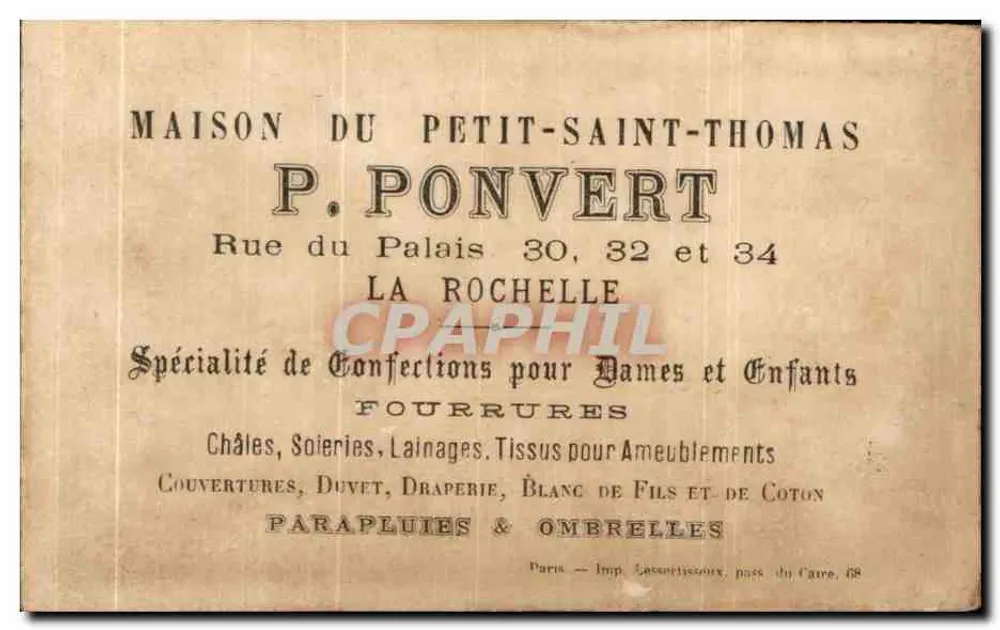 Poucette vuelve con sus padres con todas las riquezas del ogro — H. 621 — edición P. Ponvert - Reverso