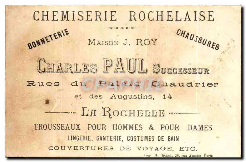 O Borboleta — Não Foi sem Resultado — Casa J. Roy, Charles Paul Sucessor, Paris - Verso