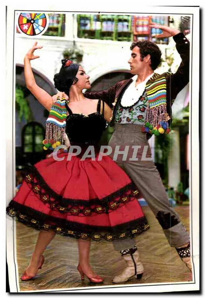 Danseurs en costume traditionnel — scène de rue — éditeur 'Made In Spain' (verso) - Voorkant
