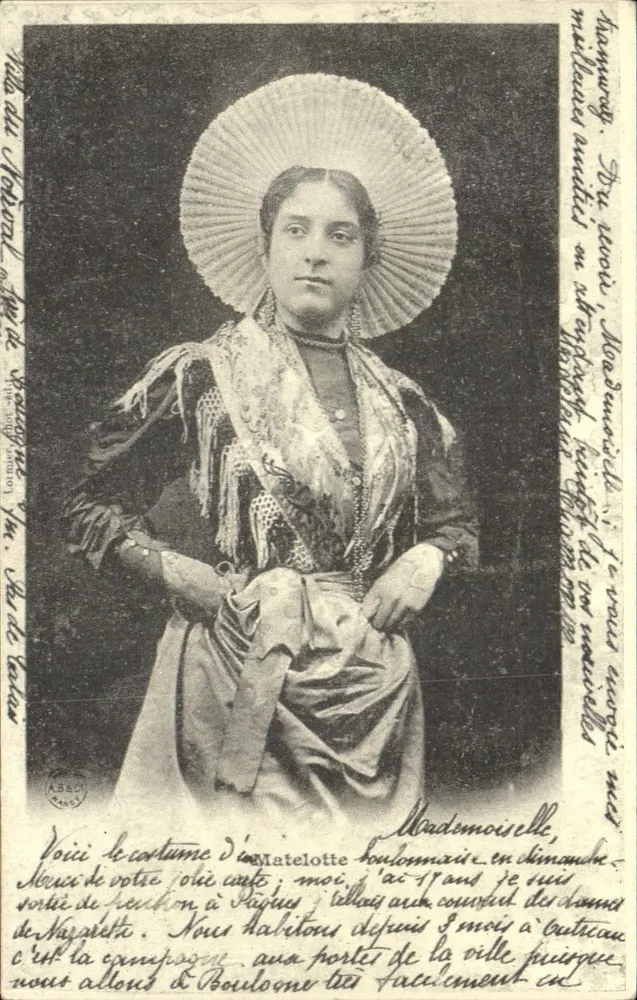 Matelote de Boulogne-sur-Mer — traje tradicional — Cartas de Outrora - Frente