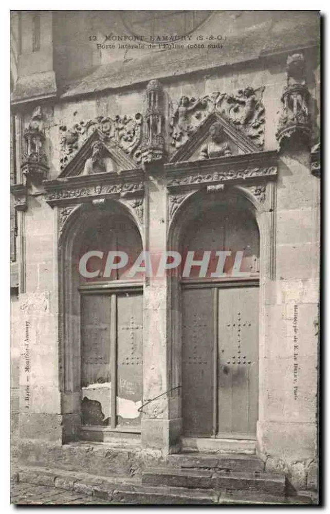 Montfort-l'Amaury (S.-&-O.) — Seitenportal der Kirche (Südseite) — J. Berot - Montfort-l'Amaury - Vorderseite