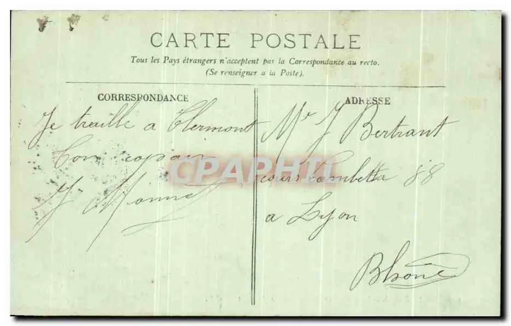 Clermont-Ferrand — Animais petrificados — LL. — N° 119 - Verso